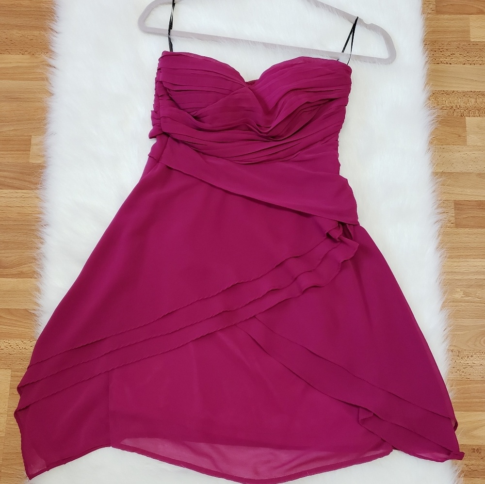 Strapless Fashion Fuschia Dress